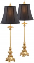 regency-hill-juliette-traditional-french-country-buffet-table-lamps-36.5-tall-skinny-set-of-2-glam-luxury-style-gold-candlestick-black-fabric-bell-shade-3-1